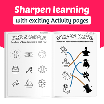 COMBO of 5 - Coloring Books Boxset for Kids - HINDU GODS (Ganesha, Shiva, Ram, Krishna, Hanuman)