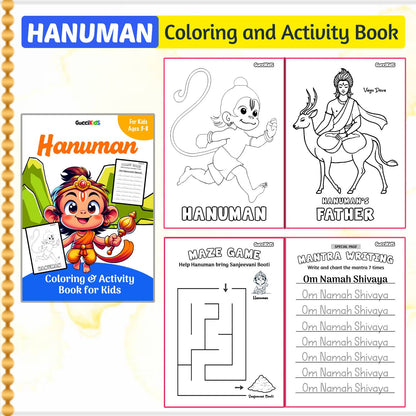 COMBO of 5 - Coloring Books Boxset for Kids - HINDU GODS (Ganesha, Shiva, Ram, Krishna, Hanuman)