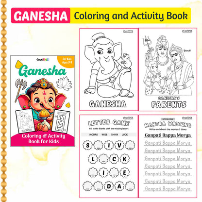 COMBO of 5 - Coloring Books Boxset for Kids - HINDU GODS (Ganesha, Shiva, Ram, Krishna, Hanuman)