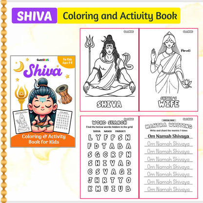 COMBO of 5 - Coloring Books Boxset for Kids - HINDU GODS (Ganesha, Shiva, Ram, Krishna, Hanuman)